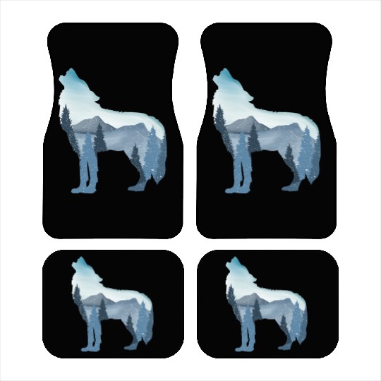 Alpha Wolf Art - Nature Background Car Mats