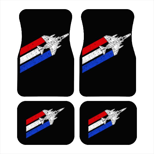 F-4 Phantom Vintage USA Contrails Red White Blue Car Mats