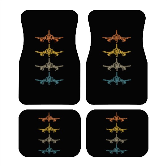 Retro F-4 Phantom Fighter Jet Vintage F4 Airplane Car Mats