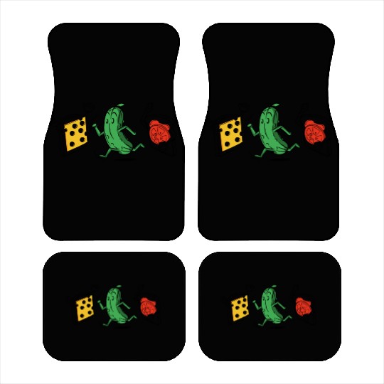 Baseball Pickle Runner Tomato Cheese Sandwich Joke Car Mats