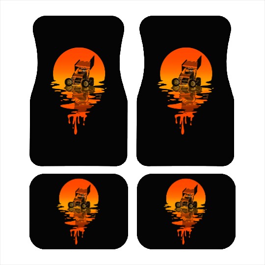 Vintage Retro Style Sprint Car Racing Car Mats