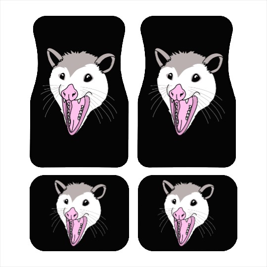 Possum Opossum Face Car Mats