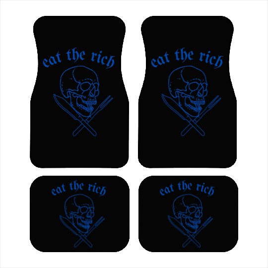 Eat The Rich - Skull and Cross Knives (blue) Car Mats