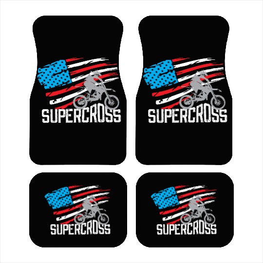 Supercross Motocross Racing Biker Car Mats