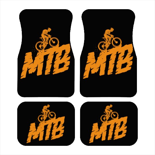 MTB Bike Ride Free Mountain Logo Graphic Sketch Car Mats