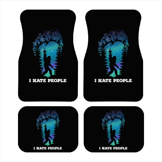 Bigfoot Middle Finger I Hate People Sasquatch Car Mats