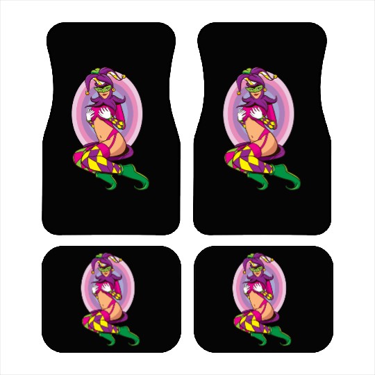 Joker Girl Car Mats Card Deck Halloween Costume