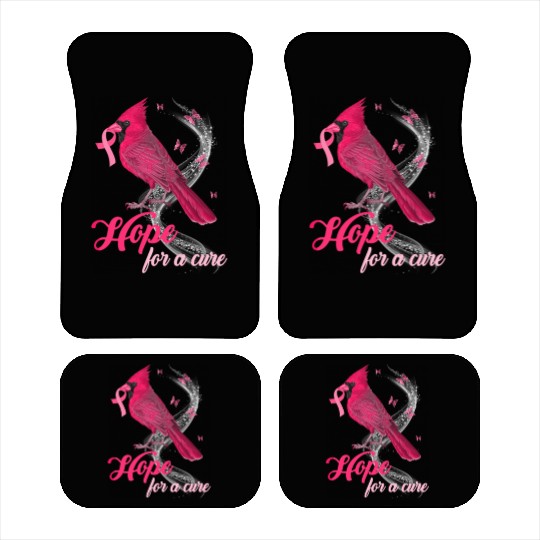 Breast Cancer Cardinal bird hope for a cure Car Mats