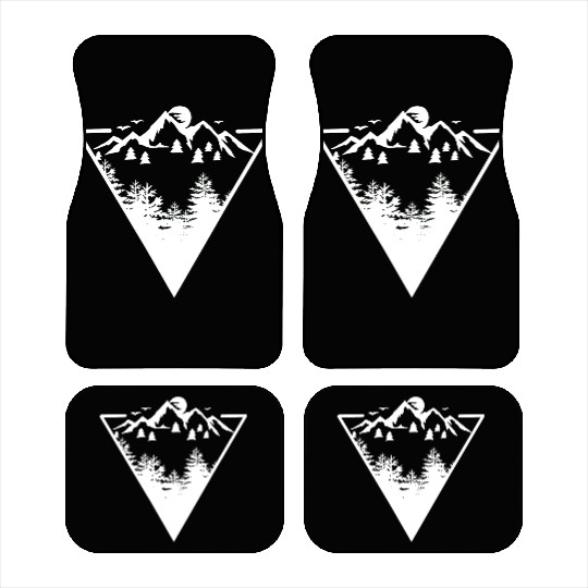 Triangle frame artwork with wilderness landscape Car Mats