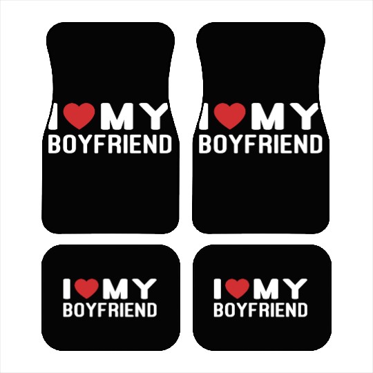 I Love My Boyfriend Car Mats