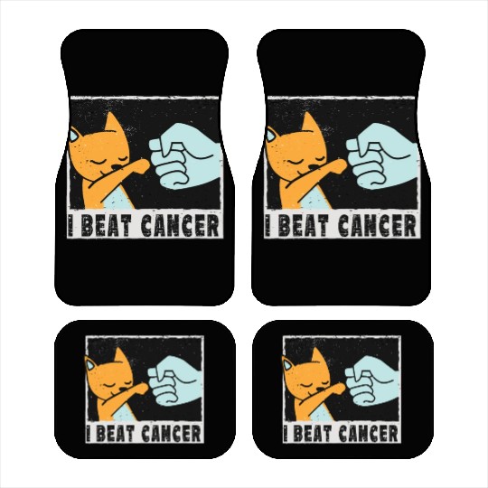 cut little Cat Cancer Survivor I Beat Cancer Car Mats