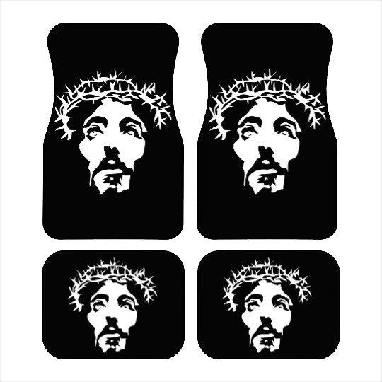 Jesus crown of thorns stencil Car Mats