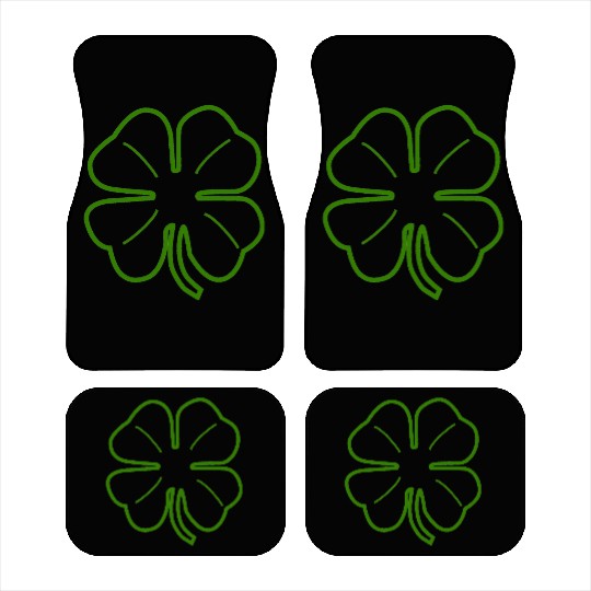 Shamrock Outline in Green Car Mats