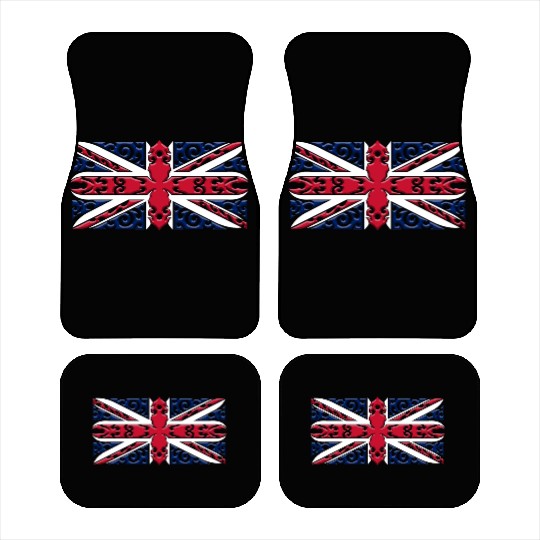 Union Jack British Flag Ornamental Style Car Mats