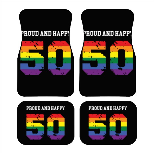 50th Birthday 50 BDay Birthdaygift LGBTQ Gays Gift Car Mats