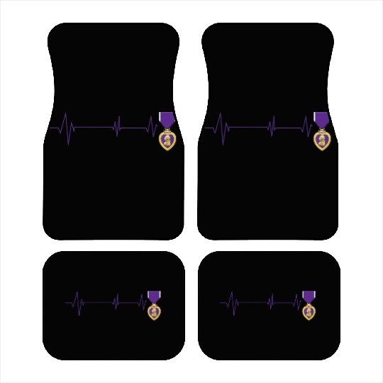 Heart Beats Purple Heart US Military Purple Heart Car Mats