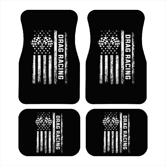 Drag racing American Flag, drag racer Car Mats