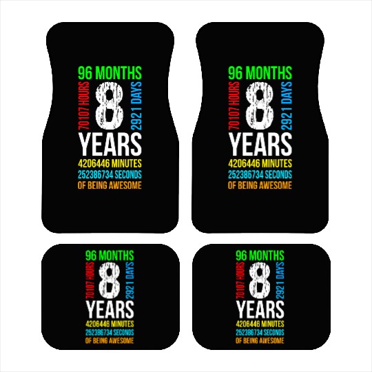 8 YEARS Old Birthday Surprise Graphic Design Car Mats