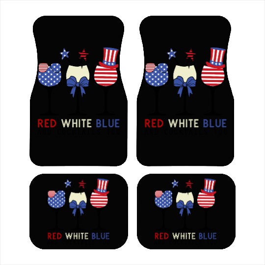 Red White Blue and Cocktails Car Mats