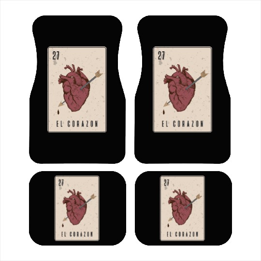 El Corazon Mexican Loteria Car Mats