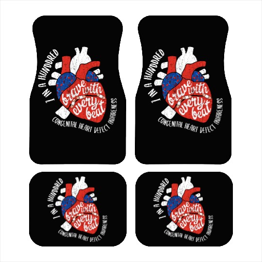 Brave With Every Beat CHD Awareness Happy Gift Car Mats