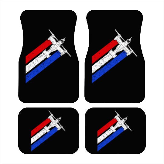 V-22 Osprey Helicopter Red White Blue Contrails Car Mats