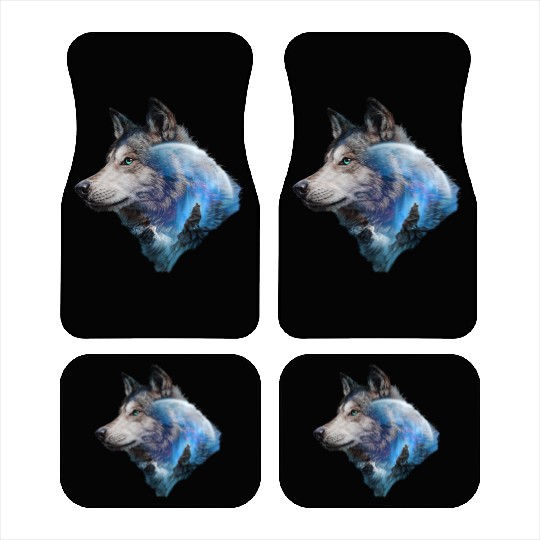 Wolf Moon Forest View Nature Car Mats