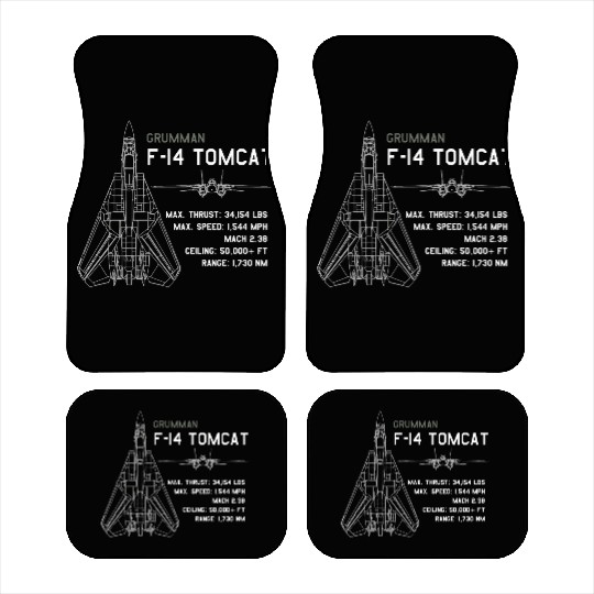 F 14 Tomcat Schematics Car Mats