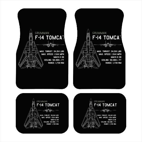 F 14 Tomcat Schematics Car Mats