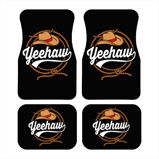 Yeehaw Cowboy Western For Men Bull Riding Rodeo Car Mats