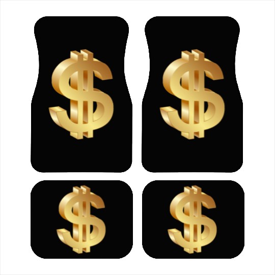 gold dollar sign logo 3d Car Mats