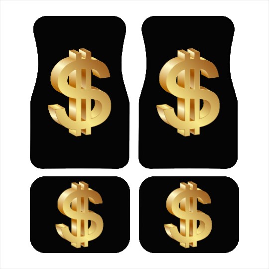 gold dollar sign logo 3d Car Mats