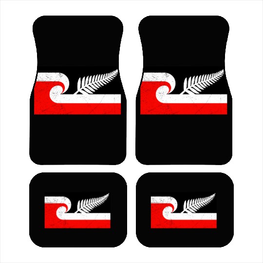 Maori Flag Silver Fern New Zealand Lover Gift Idea Car Mats