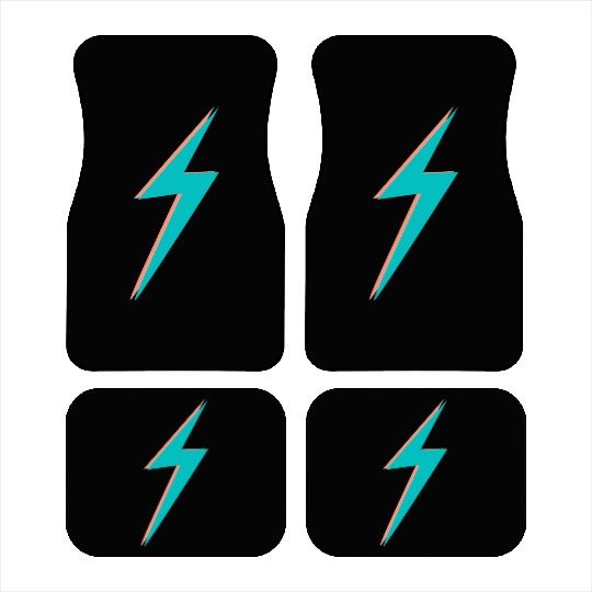 double Lightning Bolt Pink And Blue Car Mats