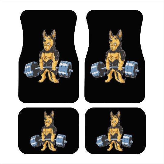 German Shepherd Working Out Funny Doberman gym Car Mats