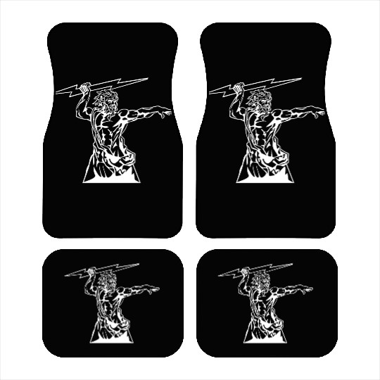 Greek mythology Zeus lightning bolt silhouette Car Mats