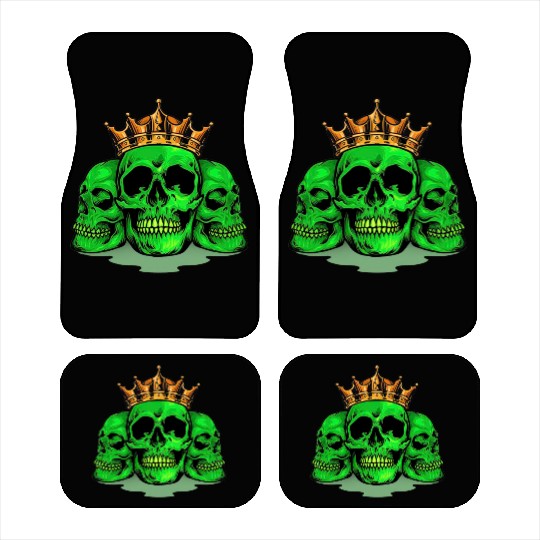 King Family Skull Green Car Mats