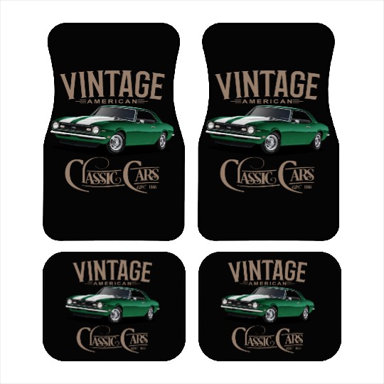 Vintage Green Camaro Classic Car Car Mats