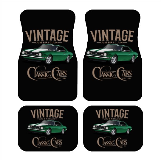 Vintage Green Camaro Classic Car Car Mats