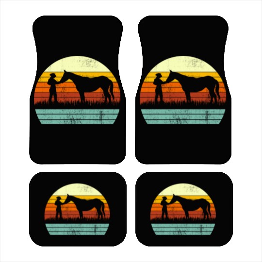 Cowboy Cowgirl Horse Wild Western Retro Car Mats