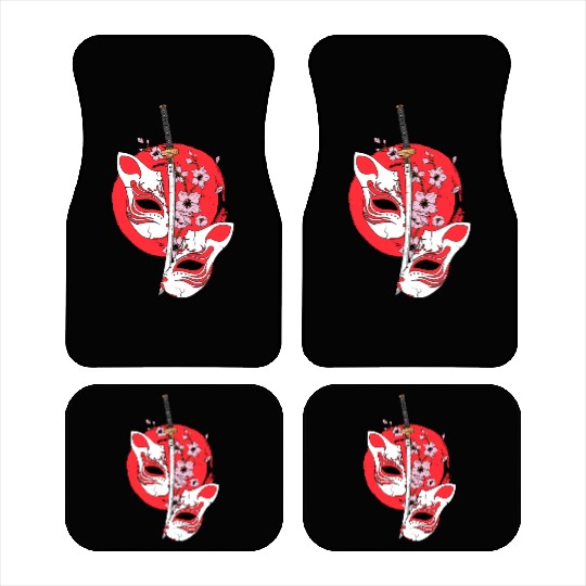 Kitsune mask Japanese sword Katana Japanese Car Mats