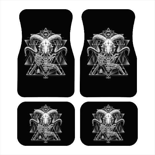 Skeletal Demonic Baphomet Car Mats