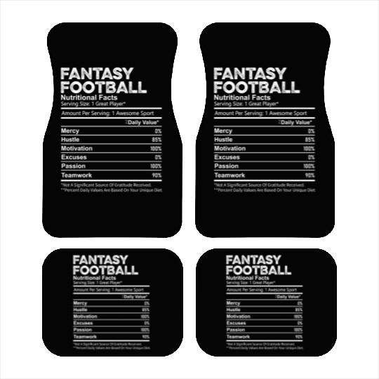 Funny Fantasy Football Nutrition Facts Player Men Car Mats