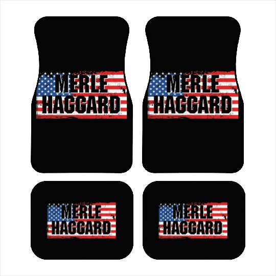 Vintage Graphic Merle Haggard On Flag Car Mats
