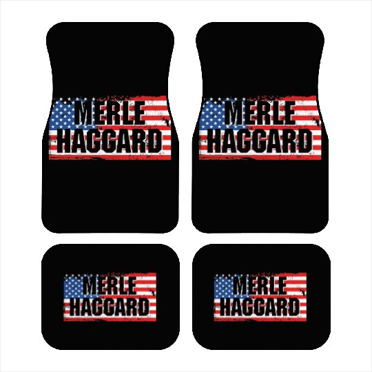 Vintage Graphic Merle Haggard On Flag Car Mats