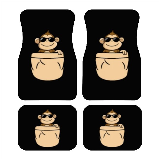 Monkey in Pocket Sunglasses Cute Car Mats