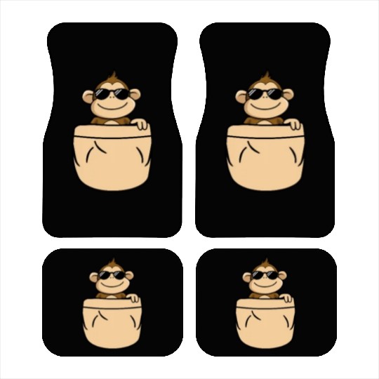 Monkey in Pocket Sunglasses Cute Car Mats