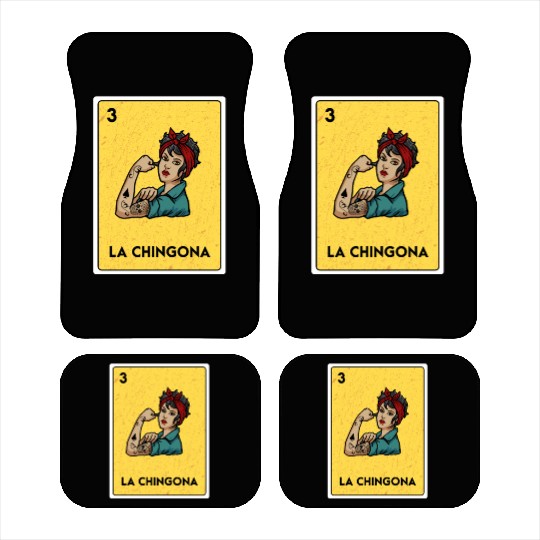 La Chingona Mexican Lottery Bingo Game Card Player Car Mats