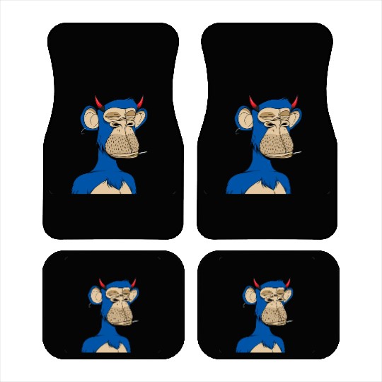 Blue bored monkey Car Mats