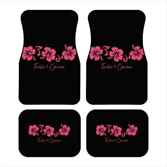 Turks and Caicos Hibiscus Flower Car Mats